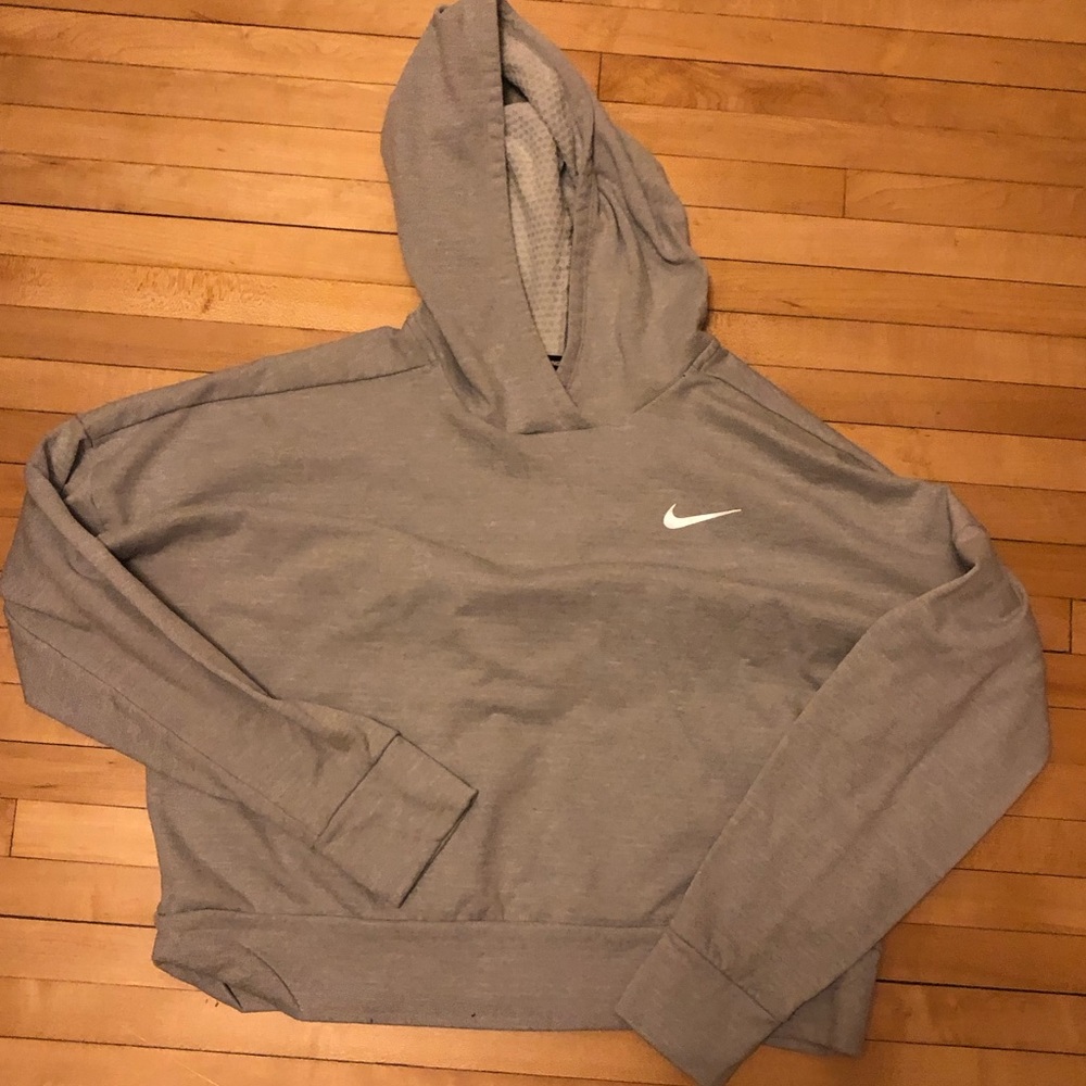 Gray Nike running hoodie